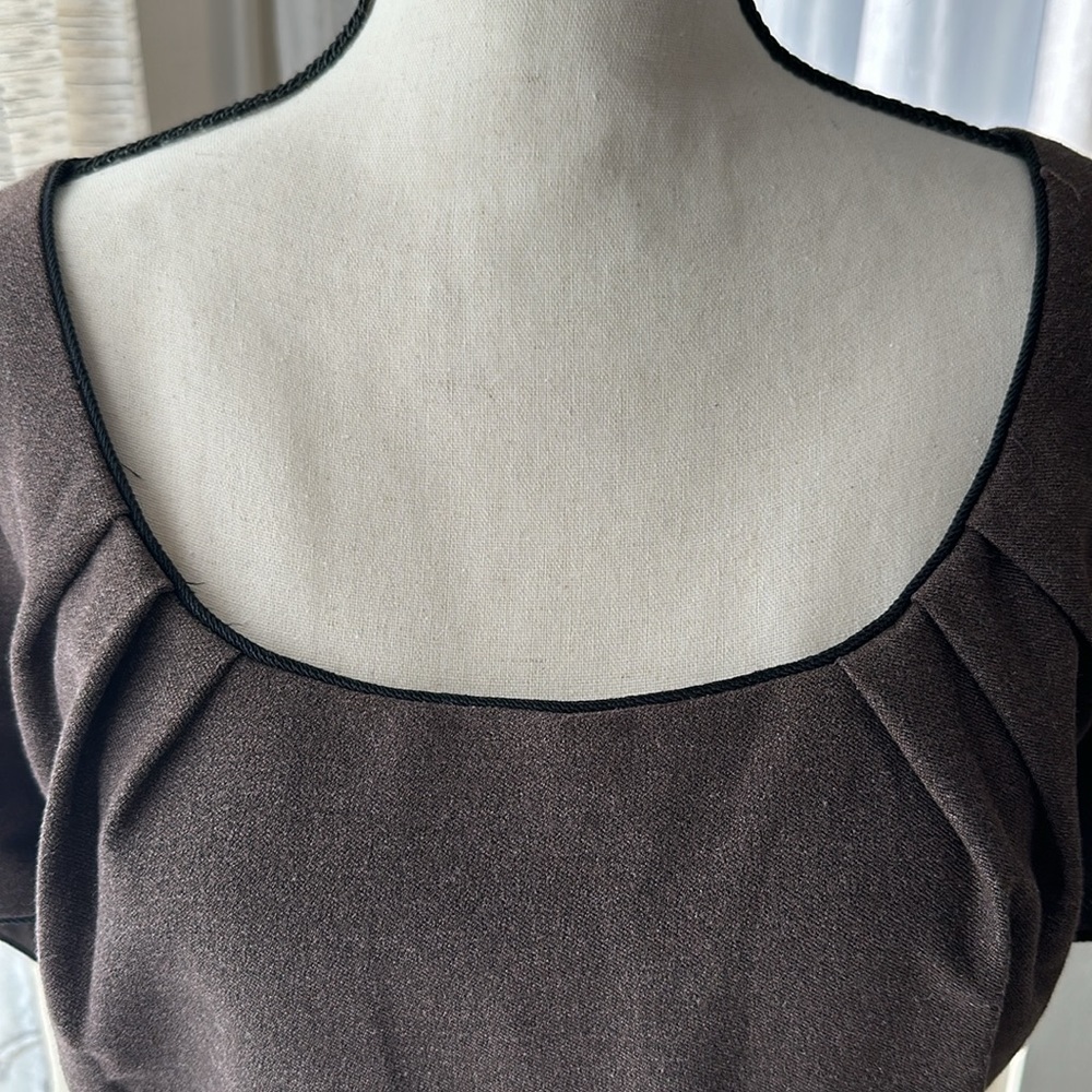 Women’s Signature by Robbie Bee sheath dress cocoa with black embroidery 24w - Picture 3 of 7
